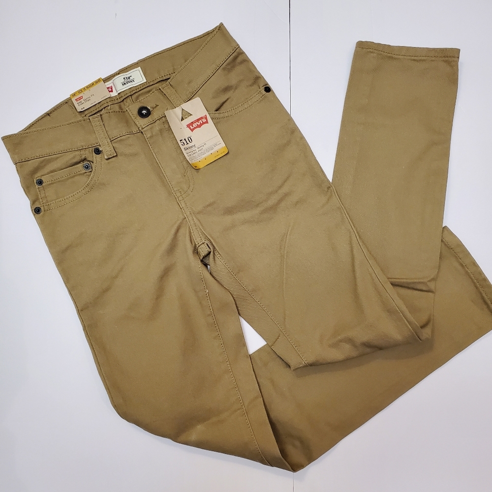 NEW Levi's Boys' 510 Skinny Fit Jeans British Khaki Size 12 regular 26x26